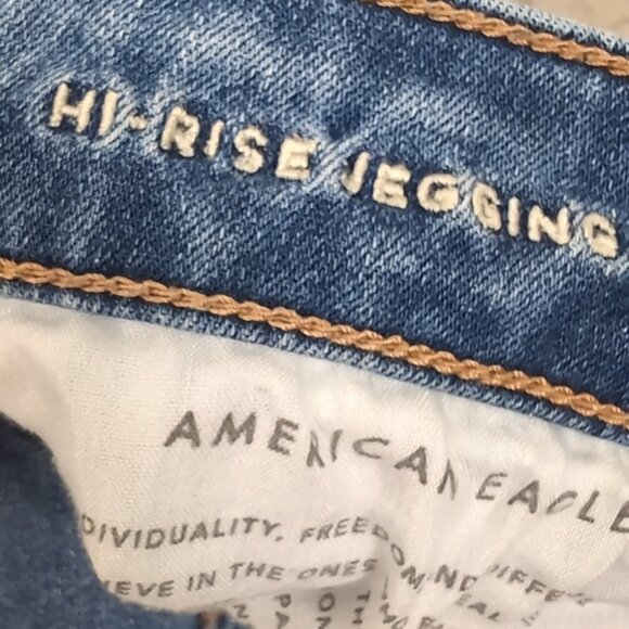 3/$20 American Eagle Hi Rise Jegging Faded High Waist Stretch Denim Skinny Jeans - Picture 7 of 12